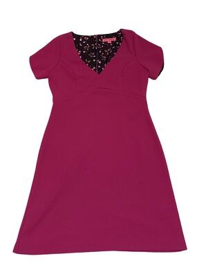 Betsey Johnson Pink Mini Dress Size 6 Cherry Lining Y2K